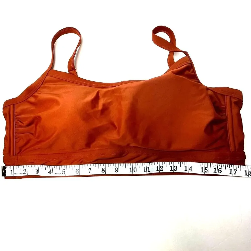 Xhilaration Juniors Longline Elevated Rust Bandeau Bikini Top Plus Size 1X New!